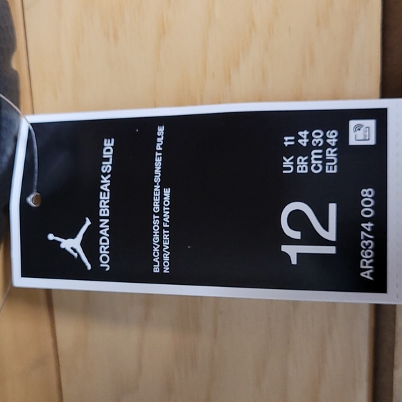 Nike Jordan Break Slide Black Green Sunset Pulse Size 12 Mens Sandal AR6374-008 - Picture 3 of 11